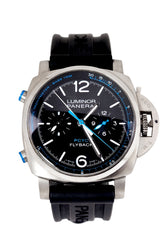 Pre-owned Panerai Luminor 1950 PCYC Flyback 44 Black Dial Titanium PAM00764